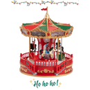 Decoração Natal Carrossel Animado Musical Giratório - Vermelho