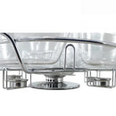 Rechaud Giratório Com 6 Compartimentos Aço Inox e Vidro 52cm