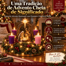 Arranjo de Mesa com 4 Velas e LED, Presépio Sagrada Família e Estrela de Belém