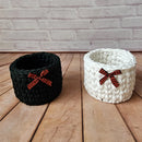 Kit Porta Panetone de Crochê Preto e Branco