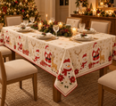 Toalha de Mesa Natalina Bordada em Algodão | 3 Estampas  2.20x1.50 metros