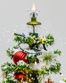 Árvore de Natal Mini com Base de Guarda-Chuva com Neve, Música 65x75