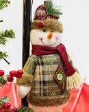Árvore de Natal Mini Boneco de Neve com Base de Guarda-Chuva com Neve 65 x75
