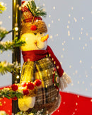 Árvore de Natal Mini Boneco de Neve com Base de Guarda-Chuva com Neve 65 x75